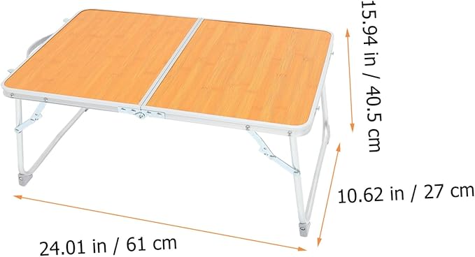 Angoily Portable Foldable Table Wear Resistant Camping Desk for Home Outdoor Use Versatile Bed Table for Laptop Reading and Dining