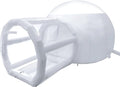 Transparent Inflatable Bubble Tent Luxury Single Tunnel Bubble House Dome Greenhouse Tent with Blower 110V 350W for Outdoor Family Camping Backyard Party Festivals Stargazing