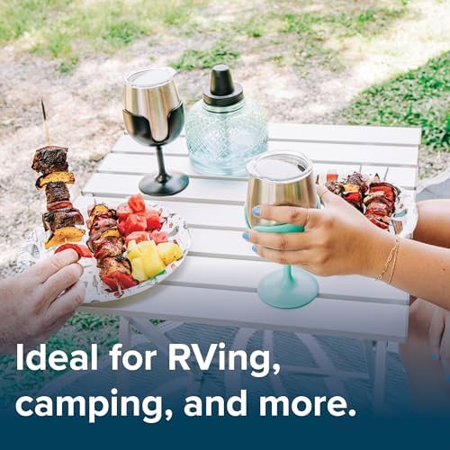 Camco Aluminum Roll-Up Campsite Table with Carrying Bag - Ideal for Tailgating Camping The Beach Parties and More - Lightweight Design and Rust Resistant (51896)