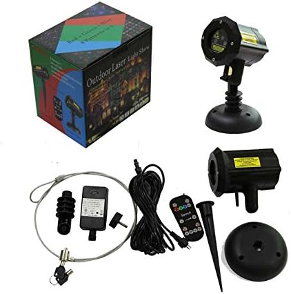 LedMall Motion 8 Patterns in 1 Red Green and Blue Outdoor Christmas Laser Lights Projector with remote control and Security Lock