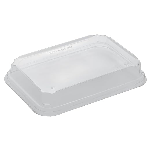 Restaurantware-LIDS ONLY: Matsuri Vision 7.4 x 5.2 x 1.2 Inch Lids For Sushi Containers 100 Airtight Lids - Containers Sold Separately No-Fog Design Clear Plastic Dome Lids For Sushi Boxes