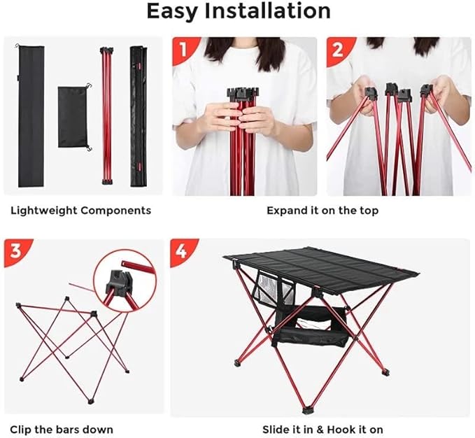 Desk Table Small Terrace Desk Aluminum Alloy Portable Table Outdoor Furniture Foldable Folding Campin (Color : E Size : As Shown) (D As Shown)