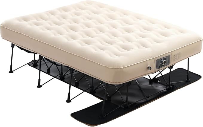 VEVOR Air Mattress with Frame Inflatable 2 Person Camping Cot with Built-in Pump Portable Folding Air Beds Supports 600 lbs Blow Up Bed for Guests Camping Travel Indoor &amp Outdoor Use