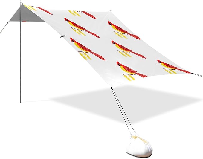 Christmas Northen Red BirdCamping Sun Shelters 9.2 x 10.5 FT Beach Canopy Tent Sun Shade with Carrying Bag for Camping Trips Fishing Backyard Fun or Picnics 21341663