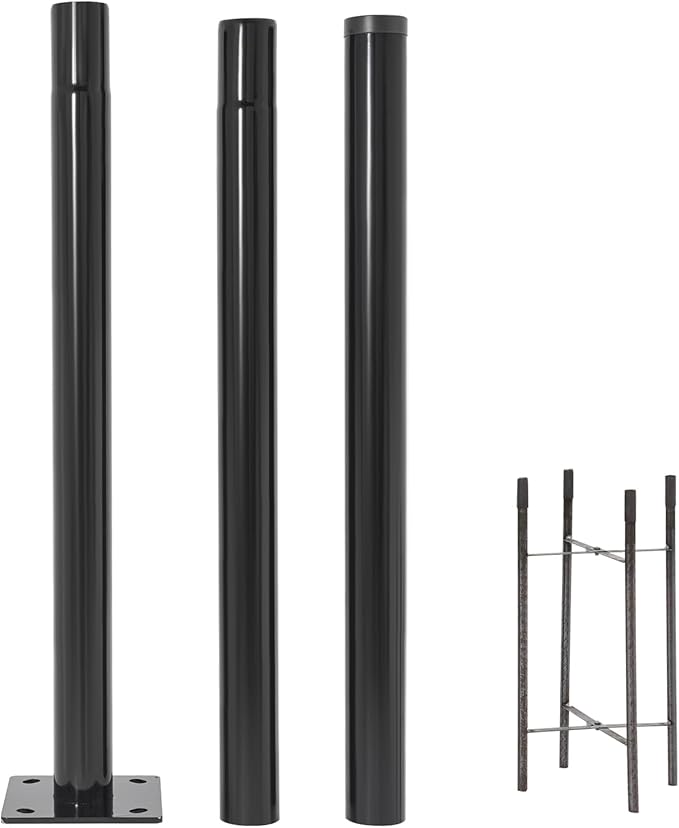 10Ft Street Light Pole Metal Solar Street Lamp Post Outdoor Street Courtyard Parking Lot Lighting Post w/Ground Cage Solar Street Lamp Post for Street Courtyard Parking Lot Lighting Fixtures