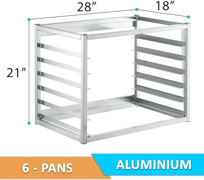 28 x 18 x 21 Aluminum Wall Mounted Sheet/Bun Pan Rack | Fits 6 Full-Size Sheet Pans | Commercial-Grade Perfect for Bakeries Restaurants and Catering Kitchens | NSF Certified |