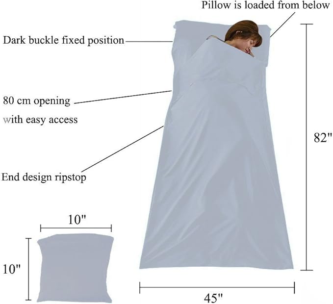 Sleeping Bag Liner Cotton Lightweight Travel Sleep Sack Sleeping Sheet for Adults Camping Hiking Picnic Travel Hotel Backpacking