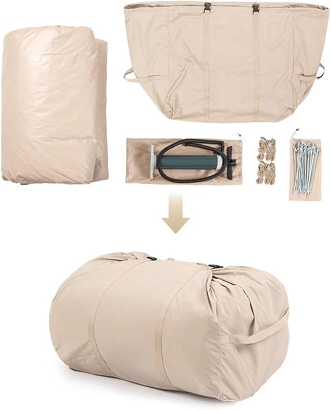 UNIISTRENGH Inflatable Camping Tent Air Glamping Quick Set Up Waterproof Pop Up Tents with Stove Jack Hole and Carry Bag