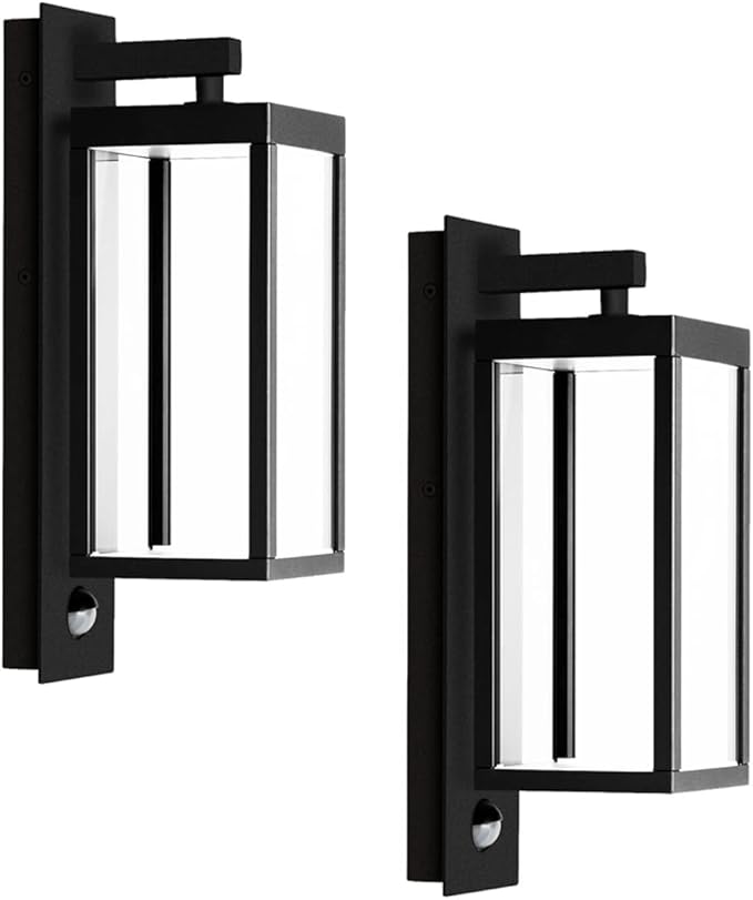 Lustrlach 2 Pack Motion Sensor Outdoor Light Fixtures Wall MountExterior Wall Sconce Porch Light Garage Lights Waterproof Motion Lights for Outside Garden Front Door