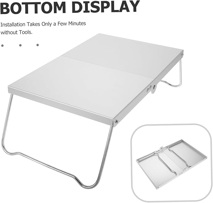 POPETPOP Compact Mini Beach Table Lightweight Aluminum Portable Picnic and Camping Tray for Outdoor Use Easy Assembly Heat-Resistant Design for Family Gatherings