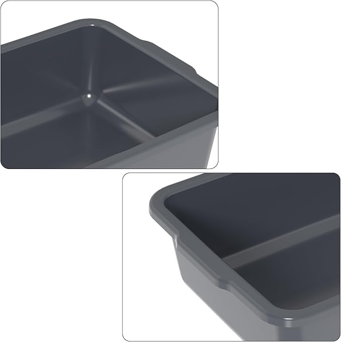 4-Pack Commercial Bus Box Large Plastic Bus Bins 24 L Gray