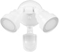GLOBE Electric 180-Degree 15W Twin Head White 1400 Lumens Hardwired Motion Activated Outdoor Integrated LED Flood Light Security Light Outdoor Outside House Lights