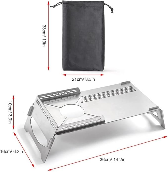 JSEIAJB Portable Camping Table Heat Shield Gas Stove Stand Windshield Camping Stove Folding Table Gas Burners Accessories