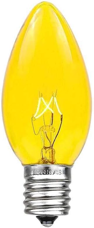 Novelty Lights C9 Yellow Christmas String Light Set - Outdoor Christmas Light String - Hanging Christmas Lights - Roofline Light String - Outdoor Patio String Lights - Green Wire - 25 Foot