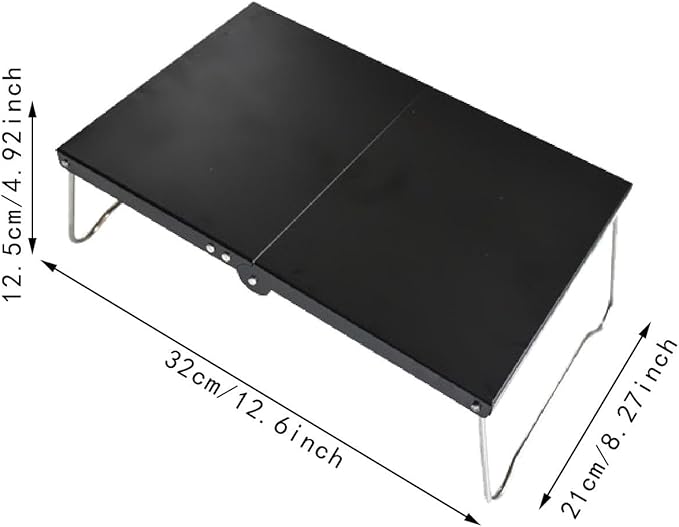 Mini Folding Camping Table with Carrying Bag Portable Lightweight Foldable Beach Table Outdoor Furniture for Garden Backyard Black