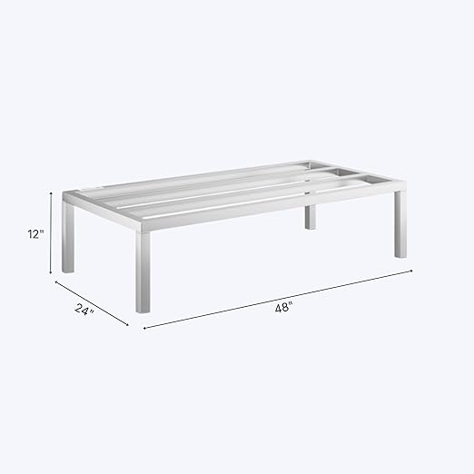 48'' x 24'' x 12'' Aluminum Welded NSF Certified Dunnage Rack - 1780 lb. Capacity for Restaurant Storage Warehouse Garage