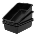 Zopnny FoodService Products Tote Box Bus Box with Reinforced Rim for Kitchen Restaurants And Fast Food Plastic Bus Tub 7 Inches 4-Pack Black