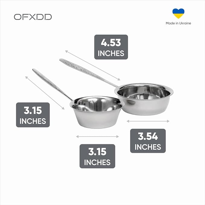 2 Pcs Cocotte 3.15 Inch and 2 Pcs Cocotte 3.54 Inch - Mini Cocotte with Handle - Ramekin for Baking Julienne of Stainless Steel Oven Safe OFXDD