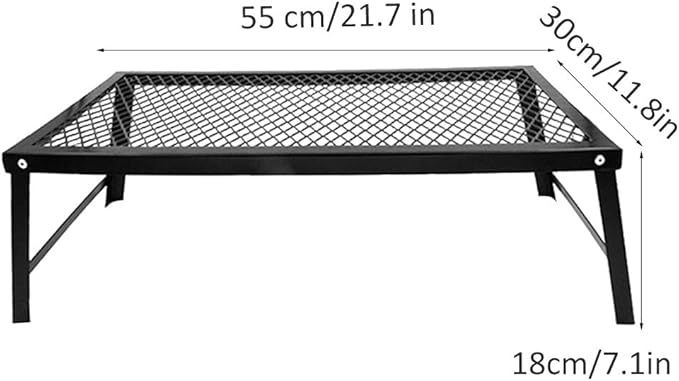 Alomejor Mini Table Coffee Table Side Table Fridge Table Portable Camping Picnic Integrated Storage Grill Rack Iron with Carry Bag for Outdoor Camping