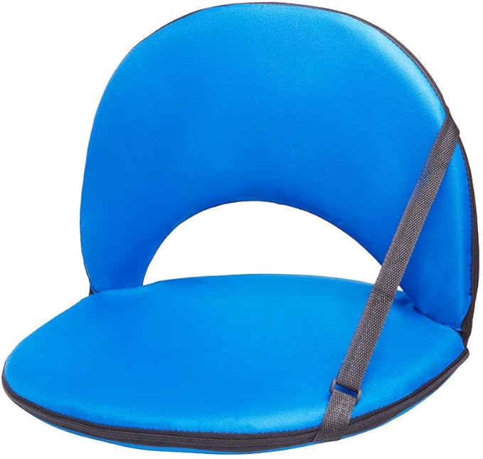 The Lakeside Collection Travel Folding Cushioned Seat 5 Adjustable Positions Blue Or Gray