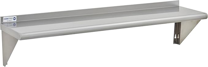 29N-021 - Commercial NSF Solid Stainless Steel Wall Shelf - 60 Wx15 D - 395 lb. Weight Capacity