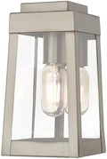 Livex Lighting 20851-91 Oslo - 9.5 One Light Outdoor Wall Lantern Brushed Nickel Finish with Clear GlassSilver