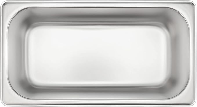 JAPCHET 6 Pack Stainless Steel Steam Pan 1/3 Size Anti-Jam Steam Table Pan Hotel Pans 1/3 Restaurant Buffet Trays for Catering 4 Inch Deep