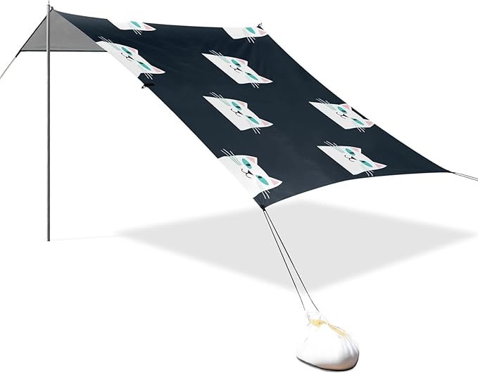 Cute CatCamping Sun Shelters 9.2 x 10.5 FT Beach Canopy Tent Sun Shade with Carrying Bag for Camping Trips Fishing Backyard Fun or Picnics 21341660