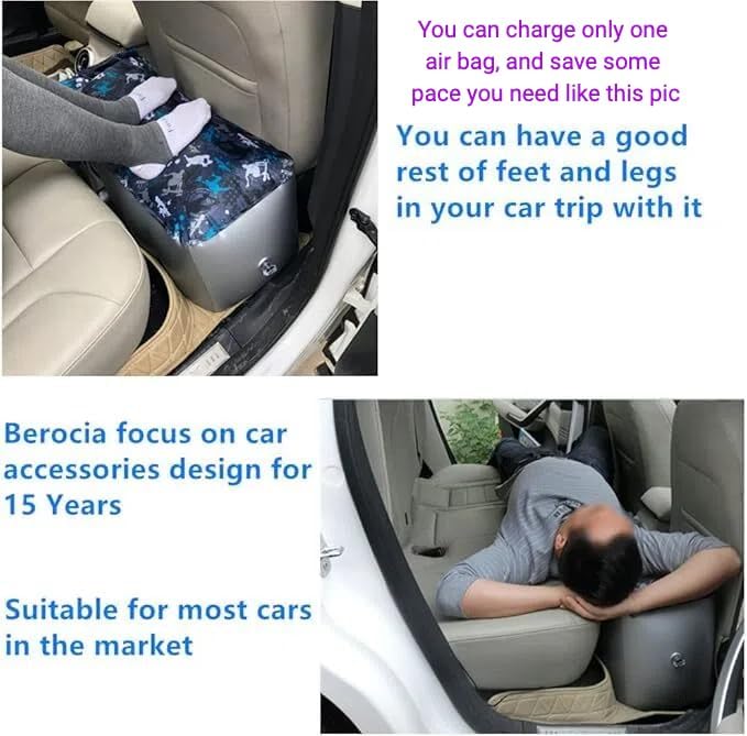 Inflatable Car Air Mattress Back Seat Bed Universal Back Seat Gap Filler Pad Extender for SUV Camping Sleeping Travel Rest Two Independent Air Bags