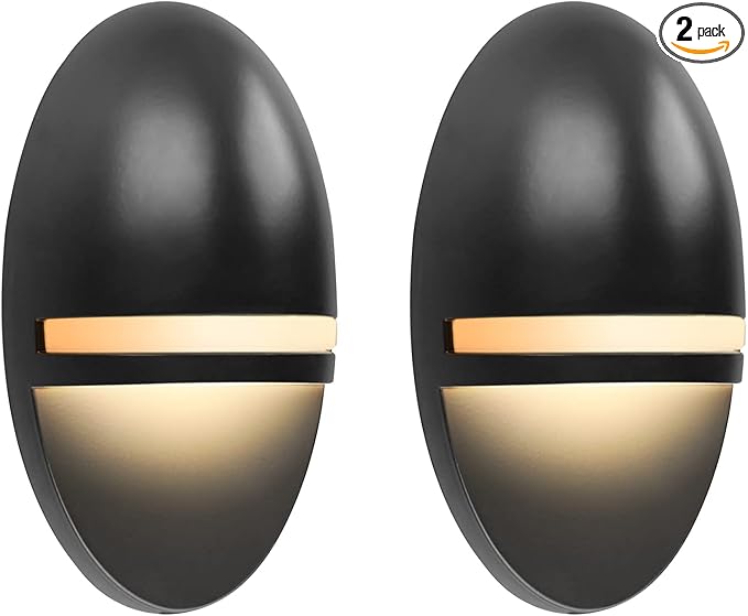 GKOLED 2-Pack Low Voltage LED Post Light Outdoor Waterproof Landscape Deck Lights with 2W Integrated LED Chips 9-15V AC/DC 2700K Die-cast Aluminum Matte Black Powder Coated Finish
