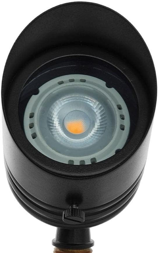 VOLT Fat Boy 12V Brass Outdoor Spotlight (Black) for Low Voltage Landscape Lighting of Yard Lawn Garden Patio Trees &amp House
