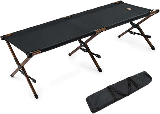 Portable Folding Adult BedCamping Cot Folding Camping Bed for Adults Portable Single Camping Cot Tent Bed Ultralight Comfortable Camp Bed Wood Frame Include Storage Bag for Indoor Out