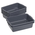 6 Packs 24 L Plastic Commercial Plastic Bus Tub Food Service Bus Tub Gray