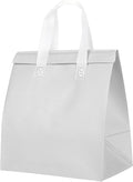 PATIKIL Insulated Take Away Bags 25 Pcs Insulation Cooler Bag Grocery Thermal Bags 11.8 x 7.9 x 12.6 Inch for Hot Cold Frozen Food Delivery White