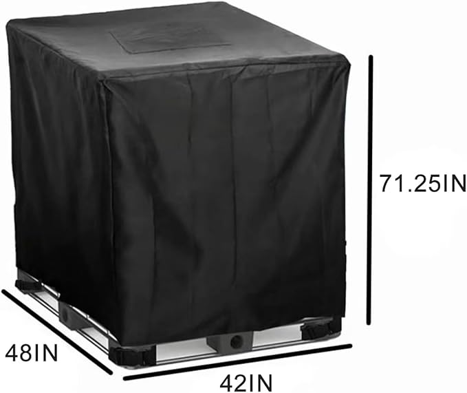 275-330 Gallon IBC Tote Cover IBC Tote Lid Heavy Duty Waterproof IBC Tote Lid Rain Barrel Cover Water Tank Cover Water Tote Cover IBC Cover(Gray550 Gallon)