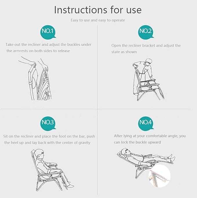Lounge Chair Outdoor Adjustable Folding Sun Lounger Chair Portable Garden Chairs Reclining Foldable Reclining Sun Lounger for Office Lunch Break Home Nap