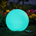 12-inch Dimmable Solar Globe Light RGB 16 Color Changing Large Glowing Orb Light w/Remote Waterproof Outdoor Solar Ball Lights with Ground Stake Perfect for Backyard Garden Poolside
