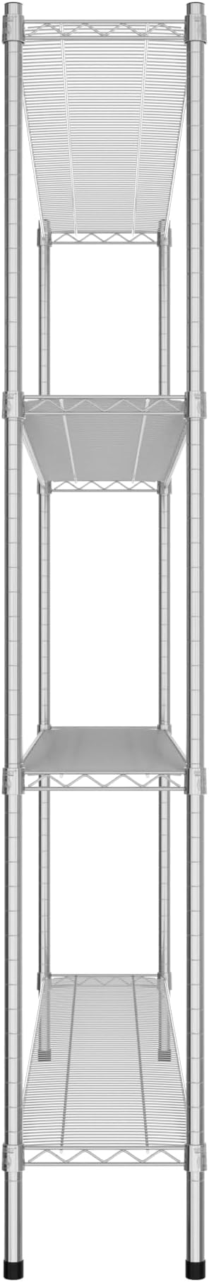 Commercial NSF Listed Chrome Stationary Wire Shelving Kit 12 x 72 x 74 with 4 Shelves Perfect for Warehouse Walk-in Refrigerator Freezer Grocery Store Restaurant Dishroom