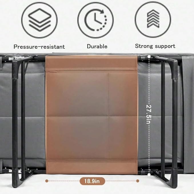 Camping Cot Portable Folding Bed for Adults 6 Position Adjustable Cot Recliner Chair with Pillow Heavy Duty Steel Frame Camping Office Nap Indoor Outdoor Use (Extra Large(78in))