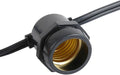 Novelty Lights 37.5 Feet Heavy Duty Light String with 25 in-Line E26 Sockets Black Wire PVC Commercial Grade Stringer 18 Spacing End-to-End Connectable No Bulbs