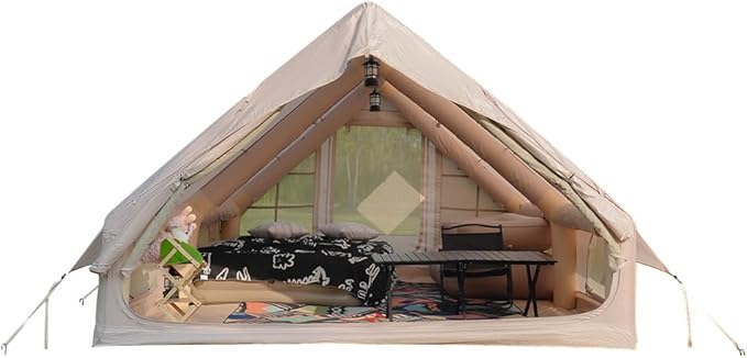 Inflatable Tents for Camping Blow Up Tent with Hand Pump Easy Setup 4 Season Inflatable Tent with Mesh &amp Chimney Window. Waterproof Oxford Air Tents for Camping 4/6/8/10/12