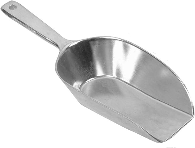 TrueCraftware- 7 oz. Aluminum Flat Bottom Scoop Set of 2- Flat Bottom Aluminum for Bar Ice Flour Utility Scoop Kitchen Scooper for Ice Maker Popcorn Food Scoops for Bar Party Wedding
