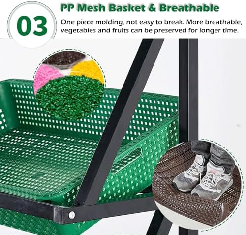 Store Display Rack Wall Mounted Storage Rack Supermarket Convenience Store4-5 Layer Supermarket Display Shelves Commercial Fruit &amp Vegetable Racks Onion &amp Potato Organizer Chips &amp Beve