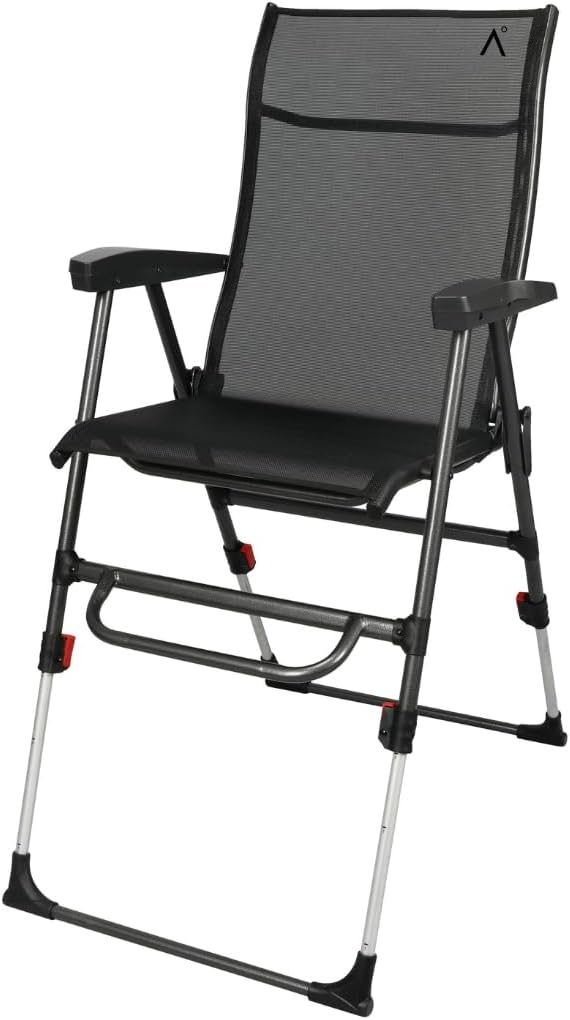 Sports Chair - Height Adjustable Camping Chair with 3 Levels Lightweight Aluminum Mesh Back - Rise Above The Crowd with Ultimate Comfort &amp Versatility