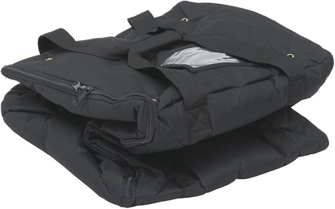 HUBERT Insulated Pizza Delivery Extra Large Bag Black Nylon Side Loading - 18 L x 18 W x 22 H