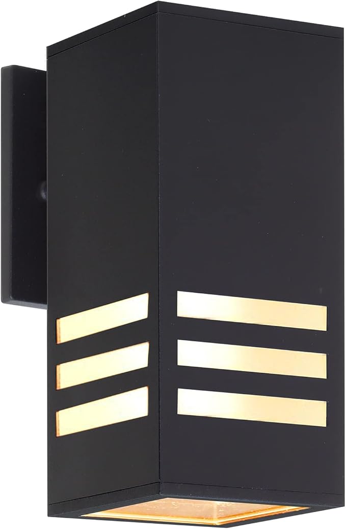 Outdoor Wall Lantern Exterior Light Fixture - ETL Listed Aluminum Anti-Rust Waterproof Wall Mount Rectangular Design – 1-Direction Up/Down Wall Sconce for Porch Garage Doorway or Patio