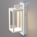 Dusk to Dawn Outdoor Wall Light 15 inch Exterior Light Fixture Wall Mount for House Front Porch Light White Anti-Rust Aluminium Exterior Wall Sconce Lamp with Tempered Glass for Doorway Garage