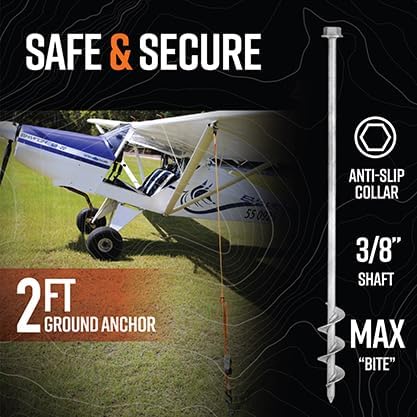 GROUNDGRABBA Screw in Tent Stake for Sand and Loose Ground | Premium Drill Driven Ground Anchor Earth Screws| 12x Pro II Stakes