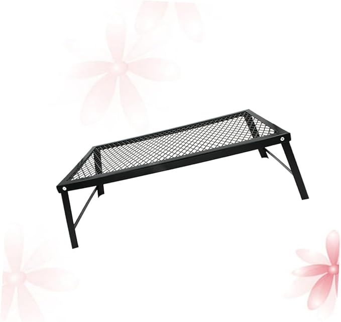 Iron Portable BBQ Mesh Table Outdoor Furniture Camping Picnic Desk Easy Foldable Sturdy Iron Material