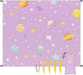 Waterproof Sandproof Beach Blanket 59''×68'' Romantic Starry Night Polyester Outdoor Picnic Blanket with 4 Stakes &amp Storage Bag for BeachCampingVacation Light Purple